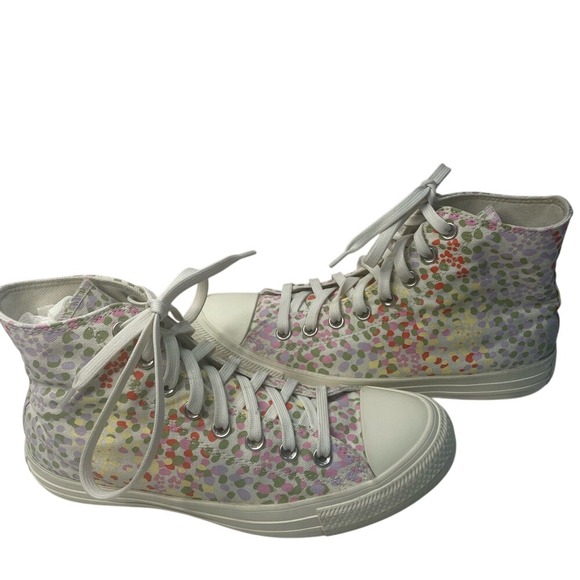 Chuck  Taylor converse HighTops Womens Size 9 Polka Dot Purple/orange/pink/green - Picture 12 of 14